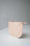 front view of the dawn pouch in beige leather