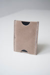 front view of the dusk wallet in taupe leather