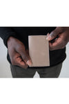 front open view of the shade wallet in taupe leather